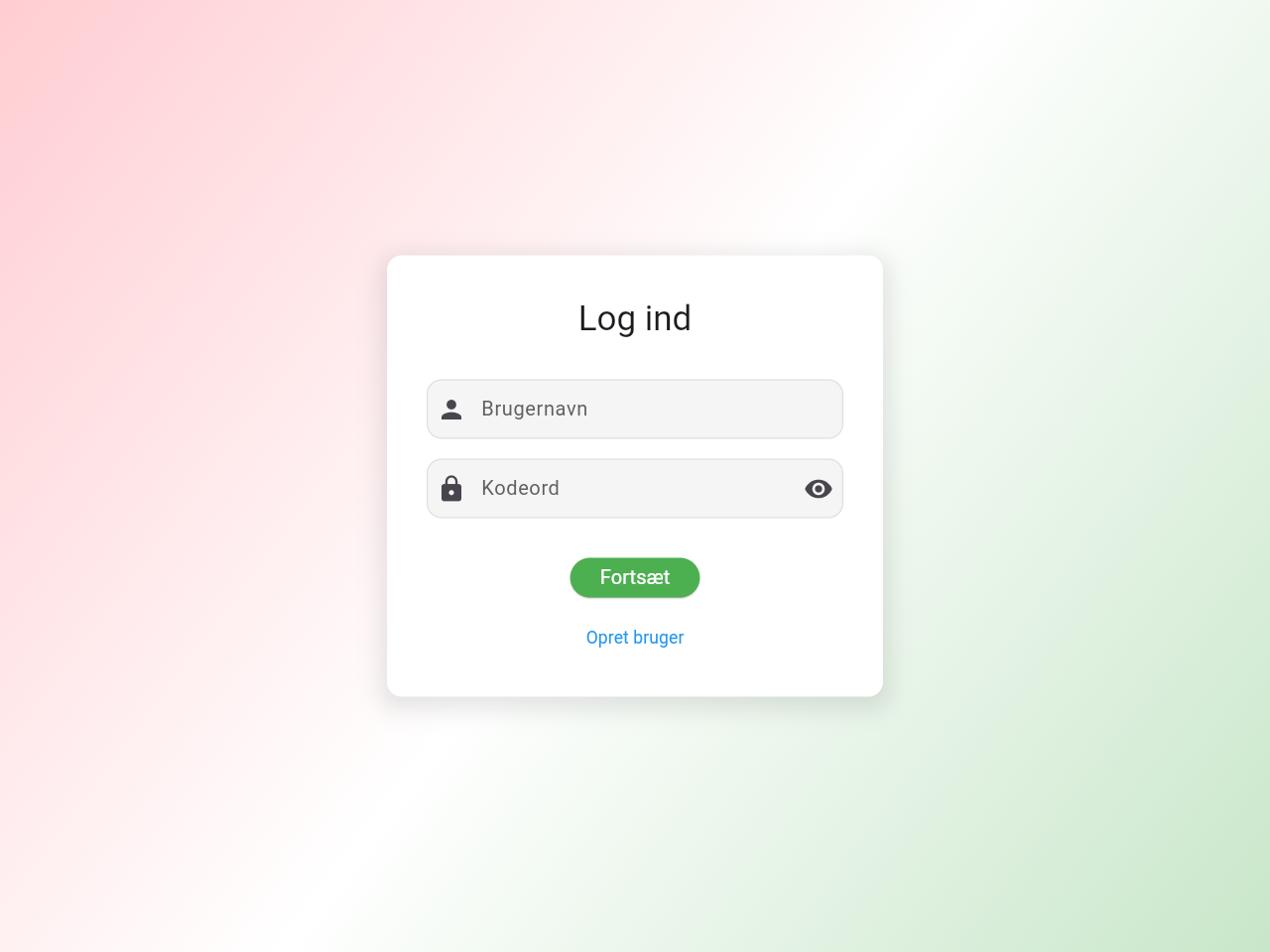 VTA app login screen
